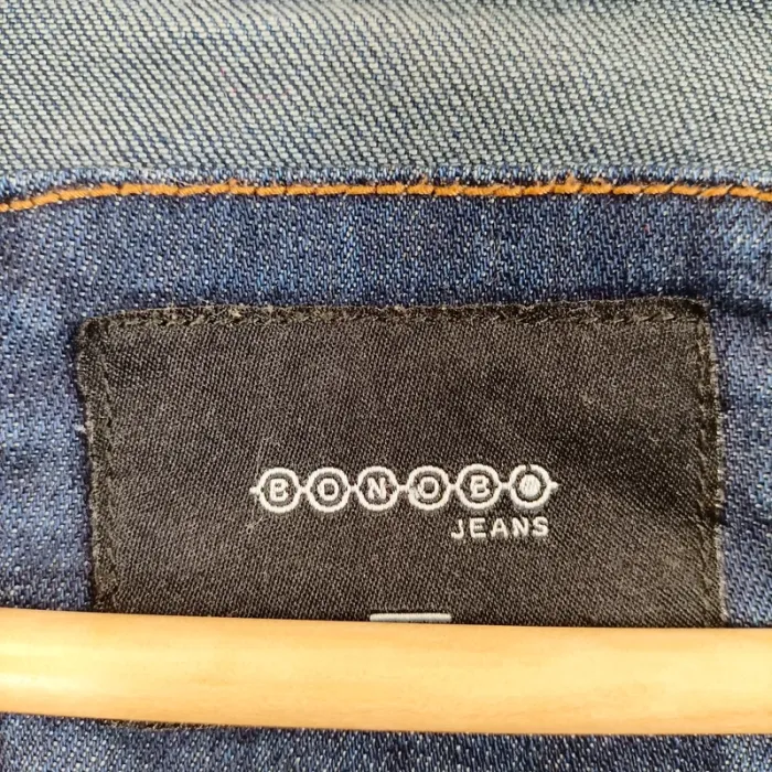 Veste en jean Bonobo col large boutonnée bleu brut avec détails zippés T38 A1469 - photo numéro 6