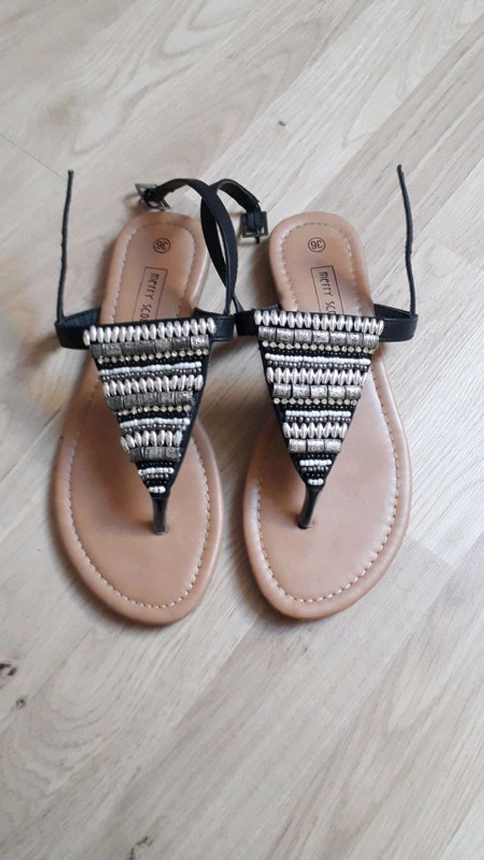 Sandale noire avec strass