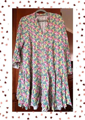 Robe/tunique fleurie multicolore Chantal B