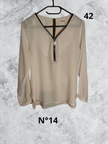 N°14 Blouse blanche T42. Vintage dressing.