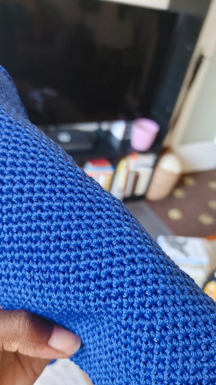 Magnifique sac à main tricot inscription France en excellente état fermeture zip - photo numéro 6