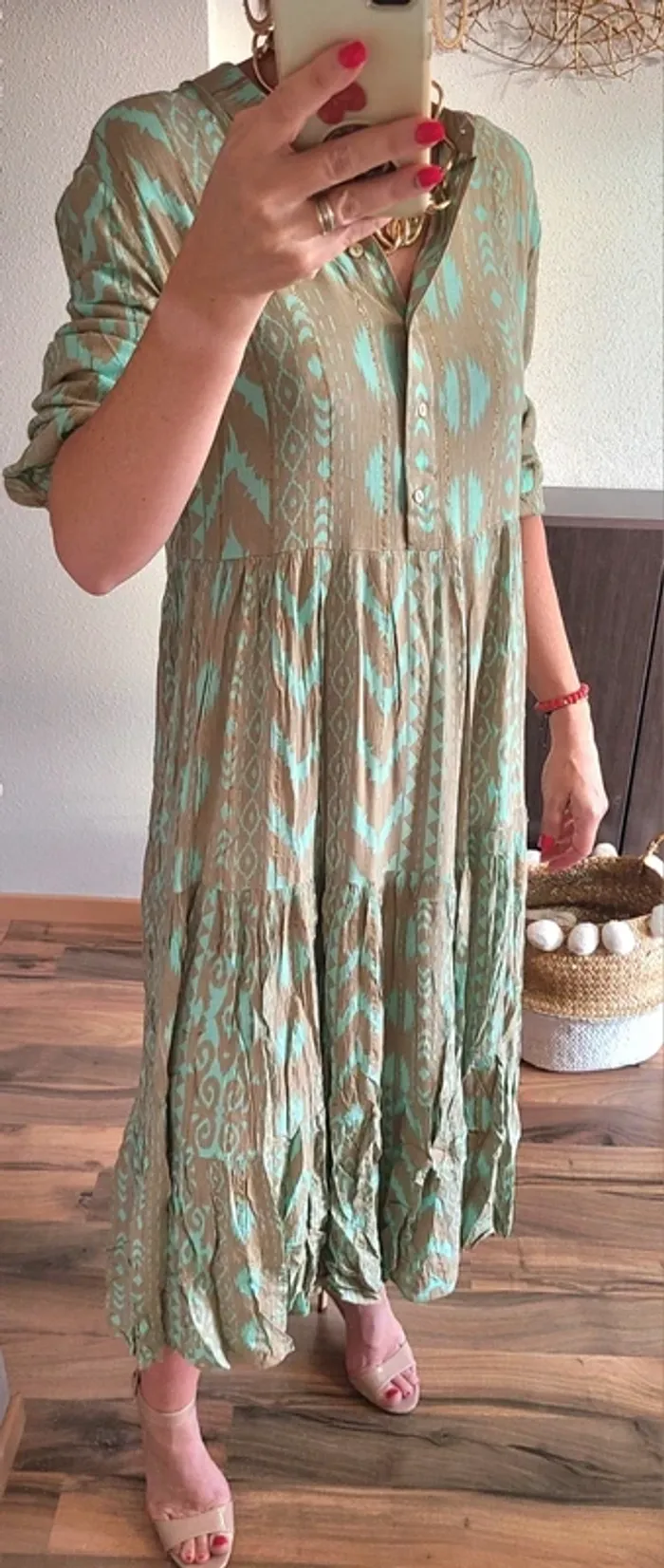 Robe longue ample - Vert d'eau - Neuve avec étiquette - Plusieurs tailles disponibles - photo numéro 11