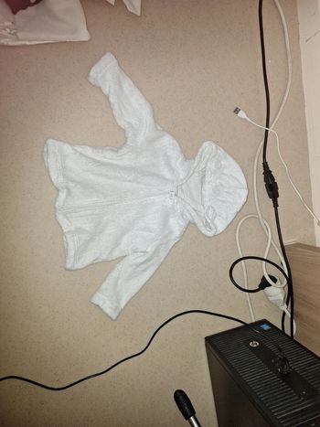 Gilet tout doux blanc uni 1ans