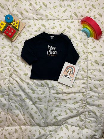 teeshirt manches longues bleu marine 12 mois kiabi