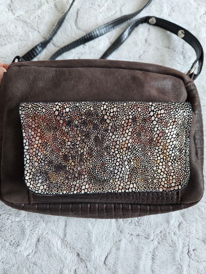 Sac bandoulière cuir créatrice Isa on the road - photo numéro 4