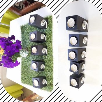 Lot de 5 bougoirs noir taille différentes voir photos