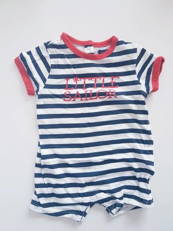 Kiabi - Combi-short / Grenouillère / pyjama une pièce / dors bien - Marinière (6 mois)