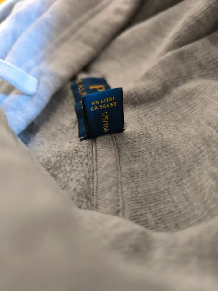 Sweat/Pull à capuche - Ralph Lauren - Logo brodé marine - Gris - Taille M - photo numéro 6