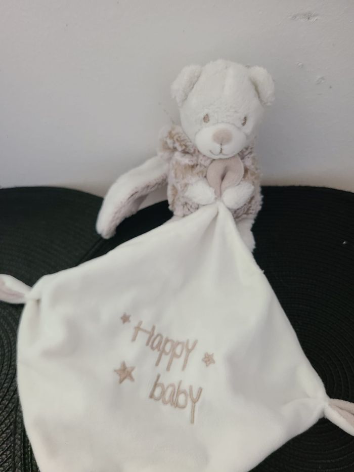 Doudou ours déguisé en lapin blanc beige mouchoir SIMBA TOYS - photo numéro 2