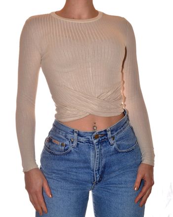 pull fin court ajusté torsadé taille XS