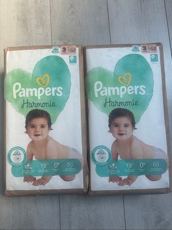2 paquets de 44 couches Pampers harmonie T3