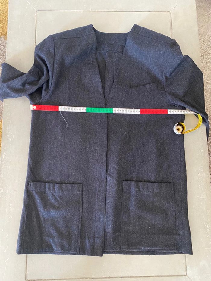 Veste vintage 100 % laine gris anthracite taille 40 - photo numéro 15