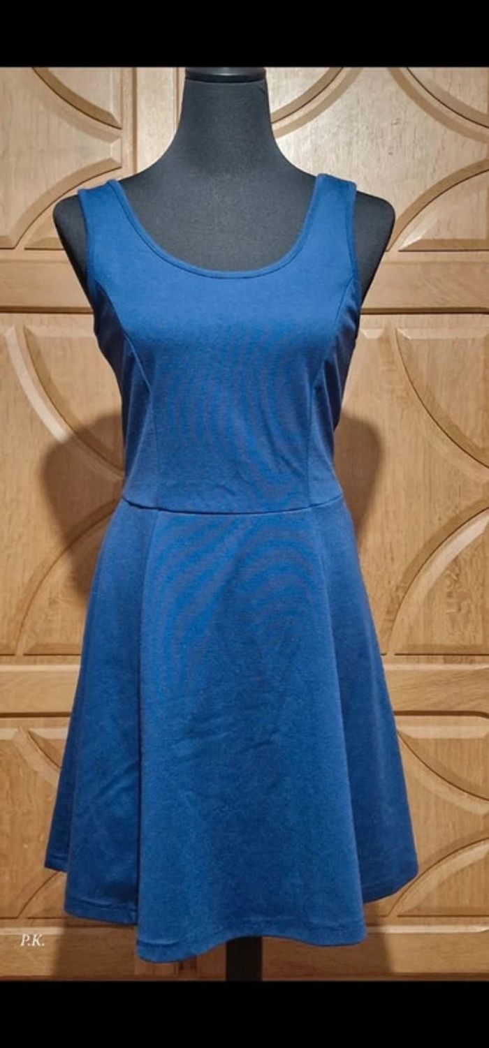 Robe bleu évasée Cache Cache – coupe fluide extensible, sans manches, convient du 36 au 42 - photo numéro 3
