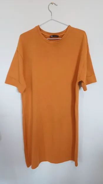 Robe t-shirt Zara orange/ jaune moutarde
