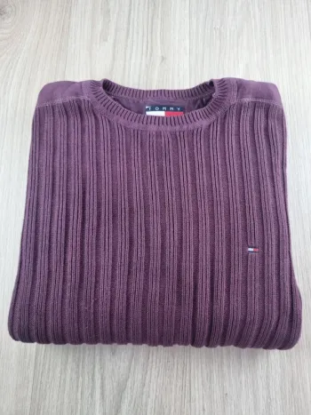 Pull a col rond Tommy Hilfiger violet Femme Taille L