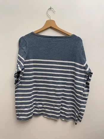 Pull rayure bleu et blanc super doux chaud hiver