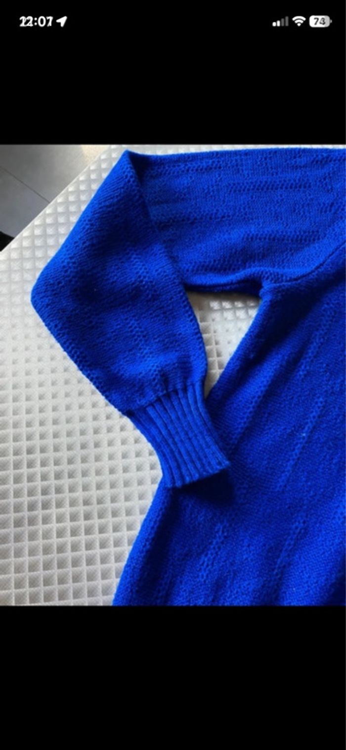 Pull bleu dur double col made in France - photo numéro 5