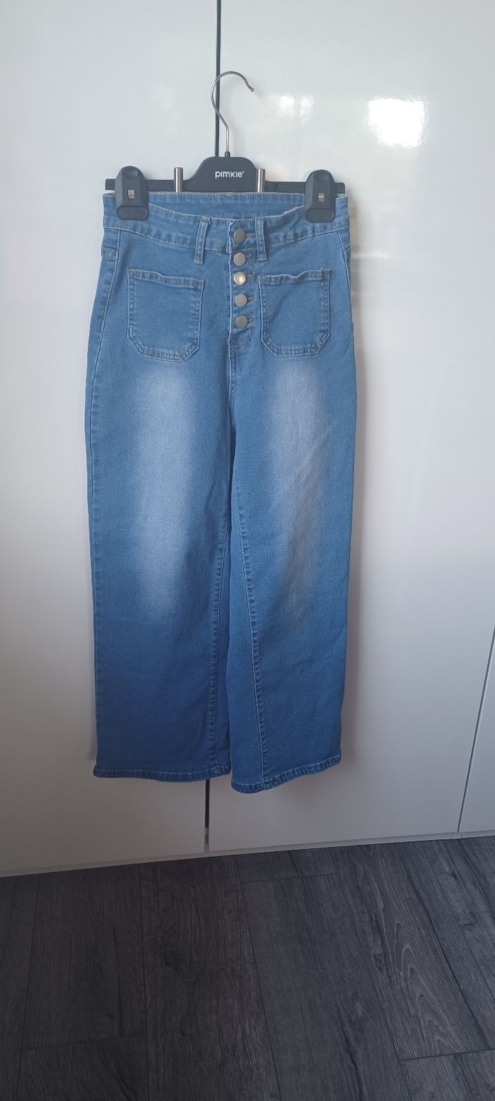 Pantalon femme jeans élastique taille s - photo numéro 2