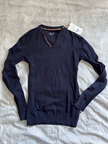 Pull col V , polo bleu marine Bonobo taille s