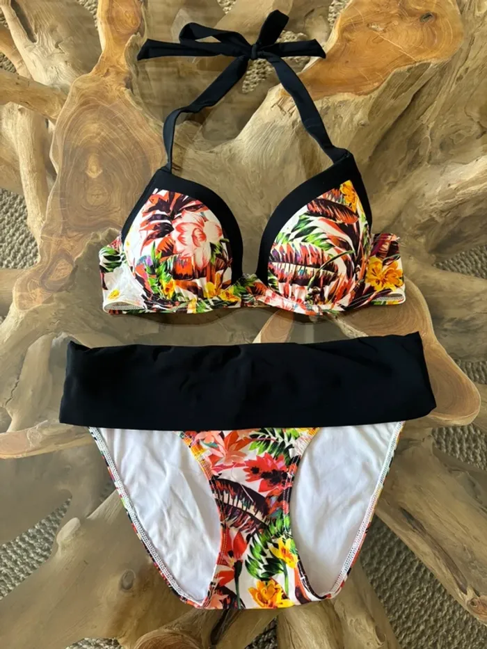 Maillot de bain 2 pièces Aubade fleurs 36