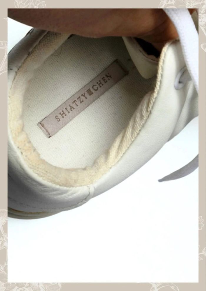 Baskets basses blanc cassé motif fleurie Shiatzy Taille 36 - photo numéro 8