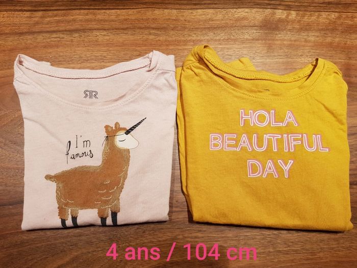 Lot 2 t-shirt manches longues 4 ans