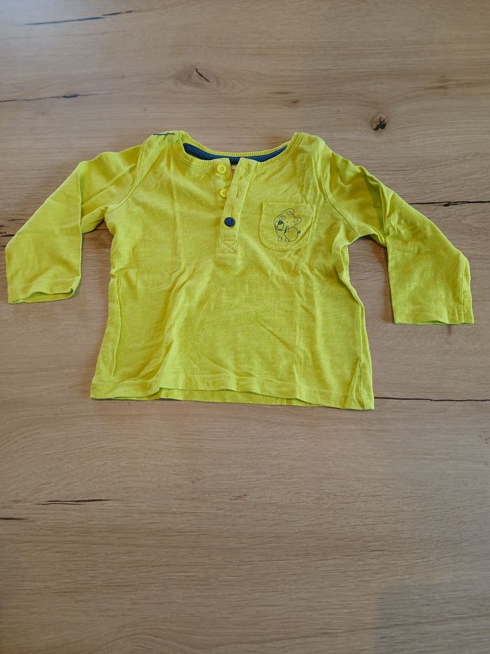 T shirt manches longues vert anis