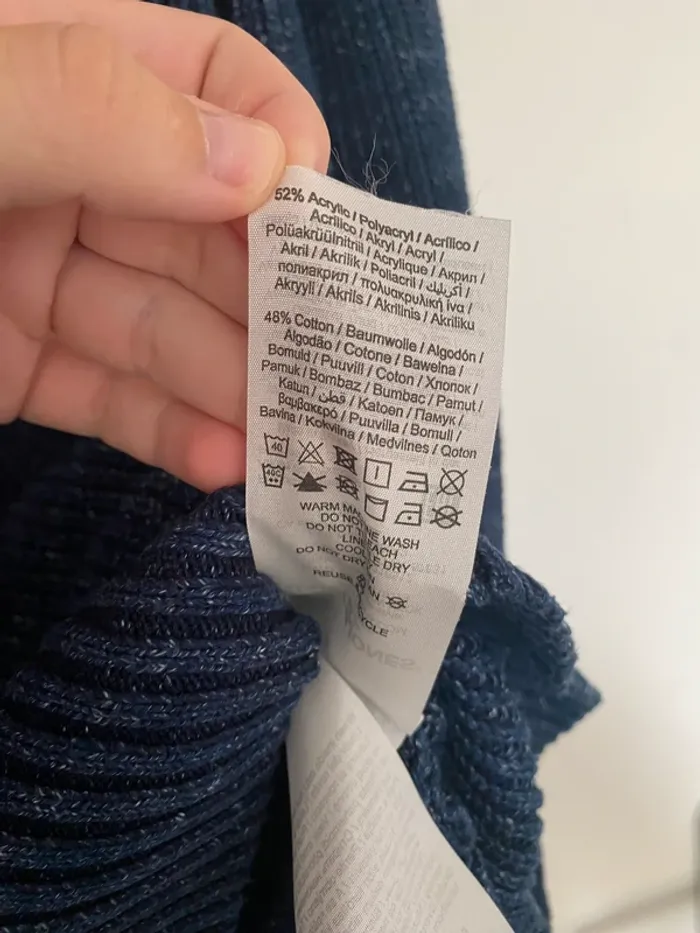 Pull en maille bleu marine Jack & Jones taille M - photo numéro 6