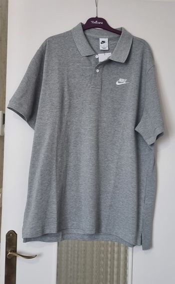 Polo manche courte gris Nike brodé taille XL 42 neuf