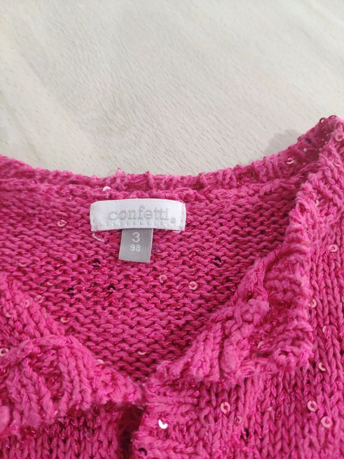Gilet rose fille à sequins 3 ans 36 mois Confetti - photo numéro 3