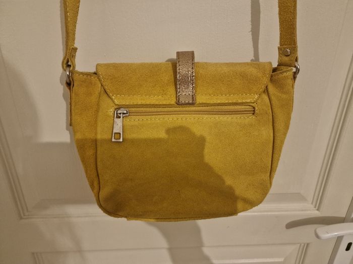 Sac Bandoulière Cuir Véritable - Jaune Moutarde - photo numéro 6
