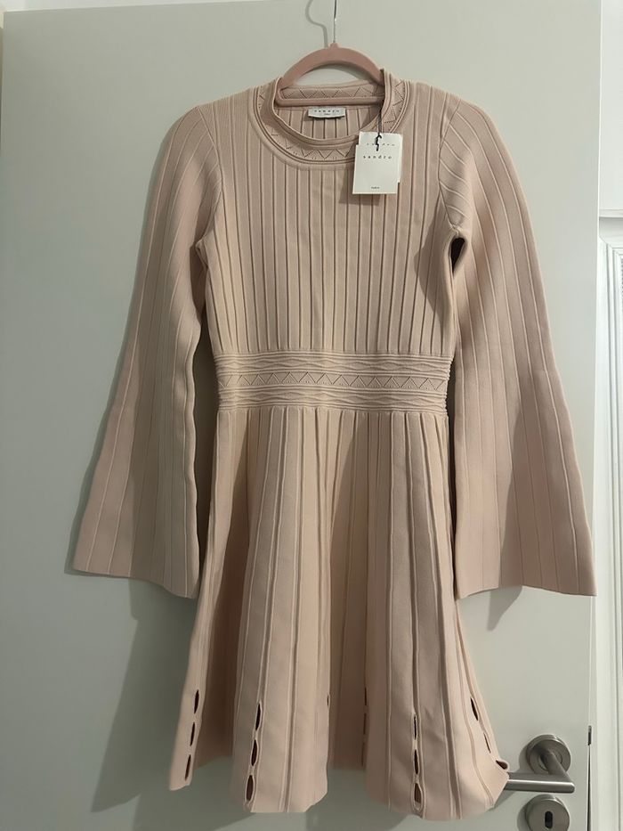 Robe beige/rosé sandro neuf t38 - photo numéro 3