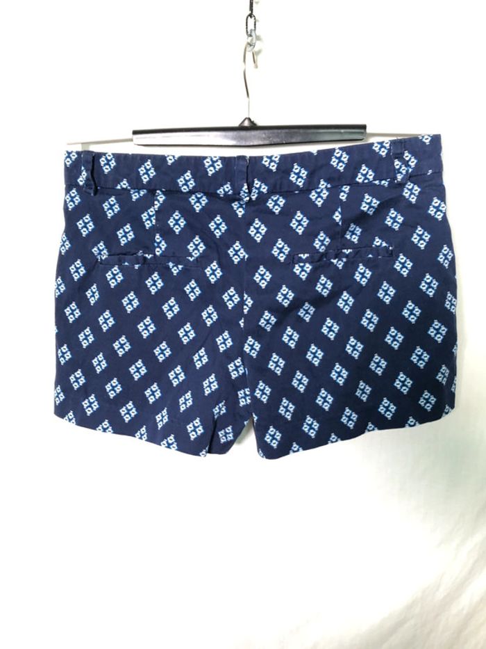 Short bleu marine motifs losanges en coton Zara taille 36 38 bon état - photo numéro 5