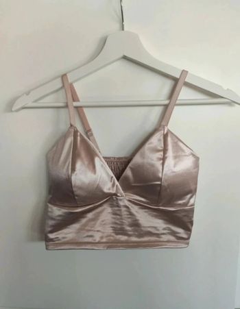 Shein Soutien gorge Bustier Top rose satiné S