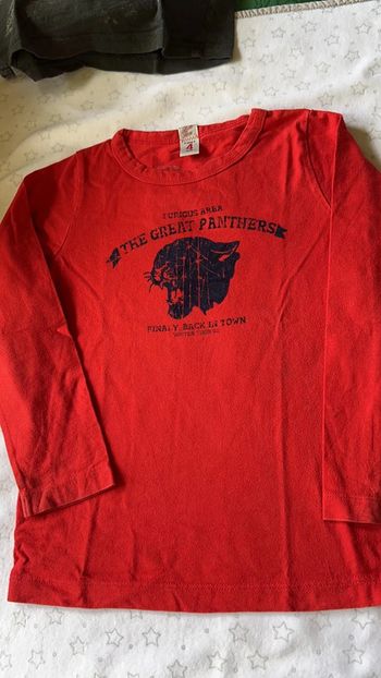 T-shirt manches longues rouge 4/5 ans garçon Bellerose