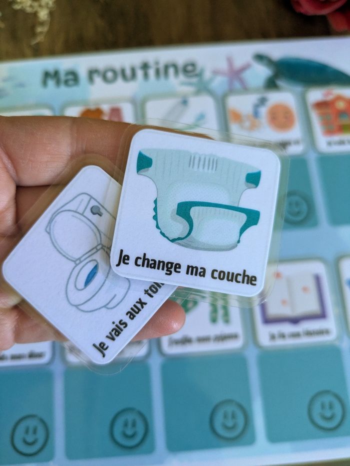 Tableau de routine Enfant animaux de la mer tortue – Tableau Visuel Matin Soir - photo numéro 2