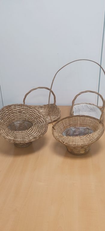 lot 4 paniers en osier pour plantes ou décoration