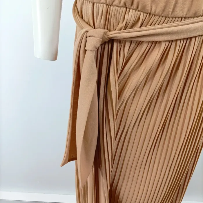 Combinaison pantalon Etam sans manches plissée camel taille M/L chic fluide été A1422 - photo numéro 3