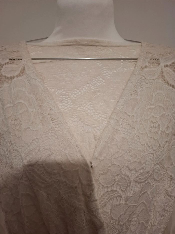 Combishort robe en dentelle blanche crème taille XS/S 34/36 - photo numéro 2