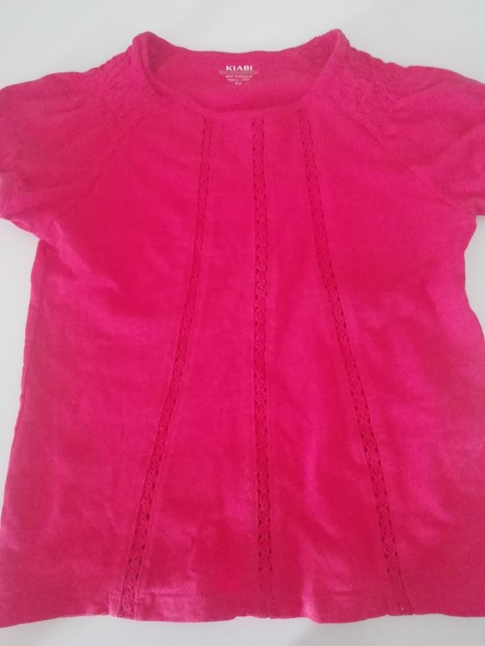 Tee-shirt macramé corail