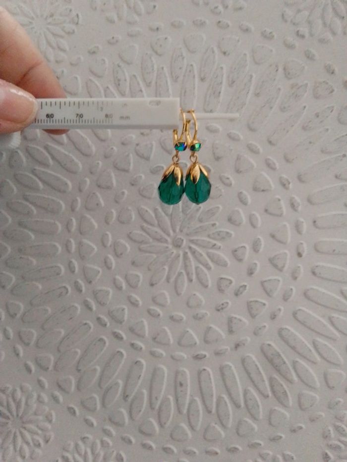 Boucles d'oreilles élégantes gouttes à facettes - photo numéro 4