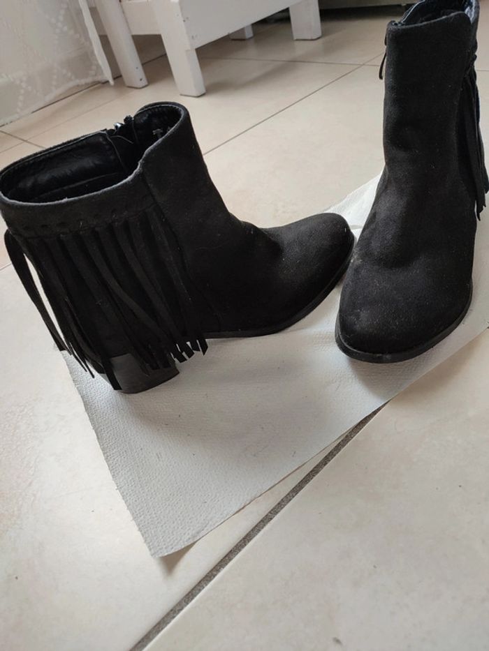 Bottines daim à franges - photo numéro 5
