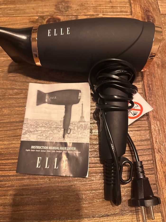 Sèche cheveux ELLE comme neuf - noir et doré - photo numéro 2