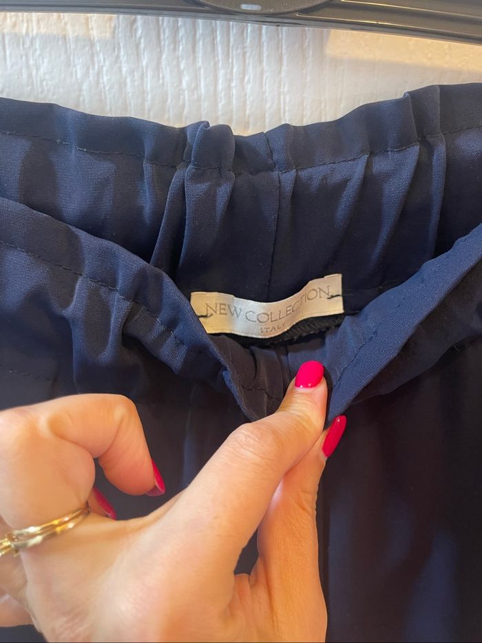 Pantalon fluide New Collection T. 38/40 bleu taille élastique - photo numéro 3