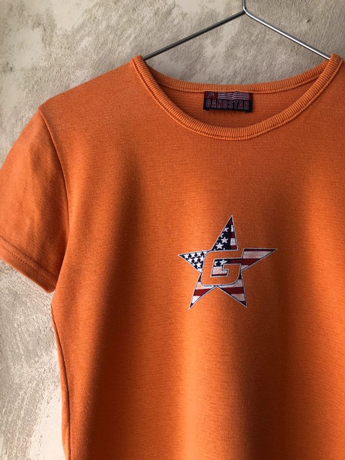 T-shirt orange vintage Gangstar S - photo numéro 2