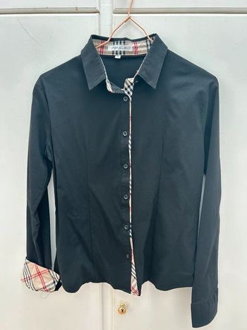 Chemise noir avec carreaux marron coutures Forget me not neuf