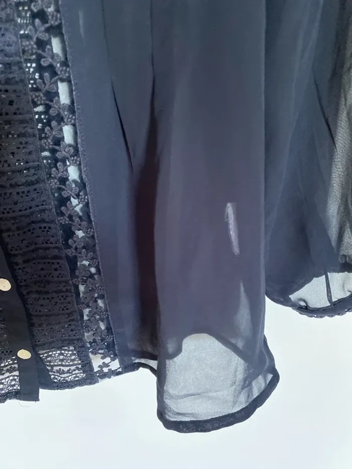 Chemise voile et dentelle bleu nuit school rag - photo numéro 3