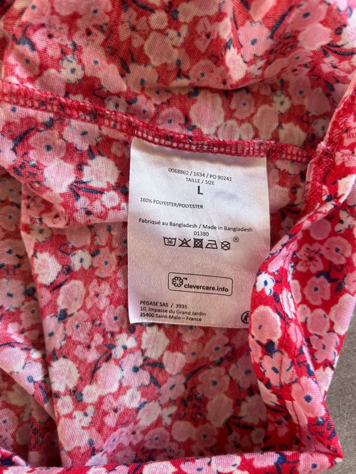 Blouse rose fleurie L - photo numéro 8