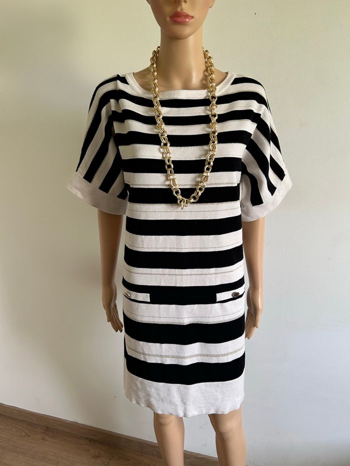Robe pull beige et noire Morgan taille M bon état (léger défaut)
