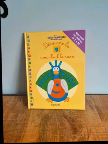 Livre enfant mon abécédaire des animaux découvre le 9 avec Paul le paon